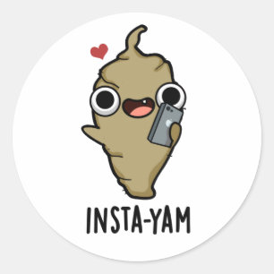 Sticker Rond Insta-yam Funny Social Media Veggie Pun