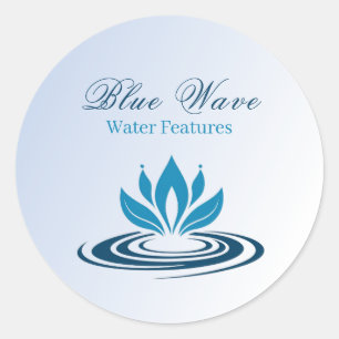 Sticker Rond Installation de fonction d'eau bleu