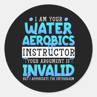 Sticker Rond Instructeur d'aérobic aquatique Aqua