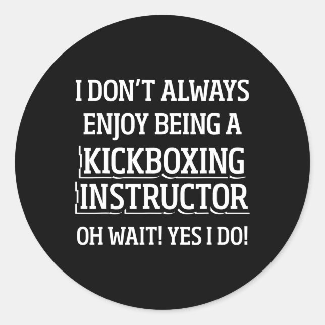 Sticker Rond Instructeur de kickboxing Entraînement de kick box (Devant)