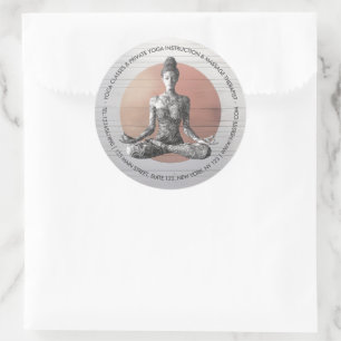 Sticker Rond Instructeur de méditation Yoga Reiki Master Lotus