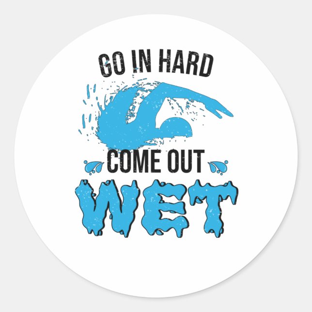 Sticker Rond Instructeur de natation Club de natation Eau (Devant)