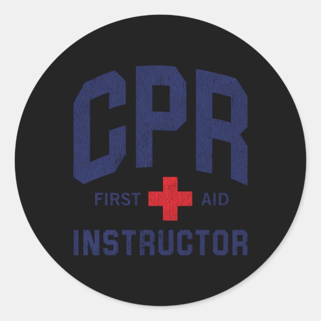 Sticker Rond Instructeur de première urgence Cpr (Devant)