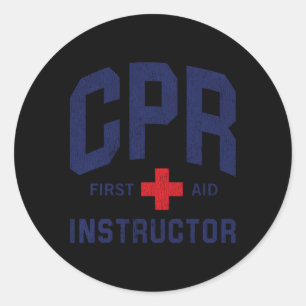 Sticker Rond Instructeur de première urgence Cpr