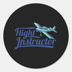 Sticker Rond Instructeur de vol Pilote formateur CFI Aviation