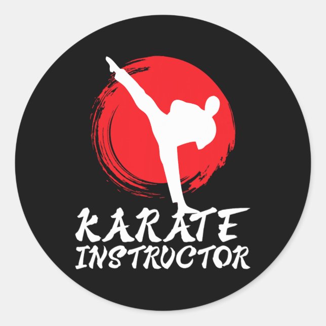 Sticker Rond Instructeur Karate Enseignant Karate Instructeur K (Devant)