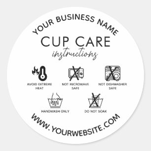 Sticker Rond Instruction sur l'entretien de la Mug Tumbler en v