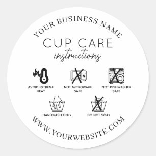 Sticker Rond Instruction sur l'entretien de la Mug Tumbler en v