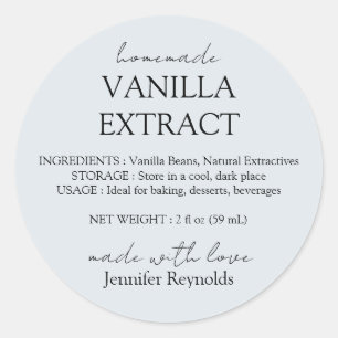 Sticker Rond Instructions de vanille maison bleu gris