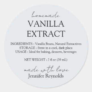 Sticker Rond Instructions de vanille maison bleu gris