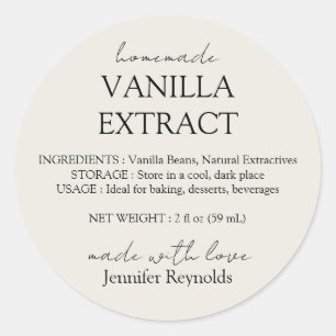 Sticker Rond Instructions d'extrait de vanille fait maison ivoi