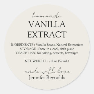 Sticker Rond Instructions d'extrait de vanille fait maison ivoi