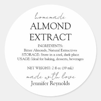 Sticker Rond Instructions pour flacon d'extrait d'amande fait m