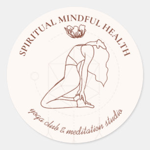 Sticker Rond Instructrice de yoga Chakra de méditation Teinte d