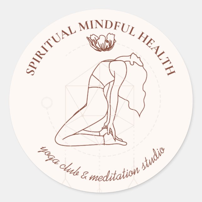 Sticker Rond Instructrice de yoga Chakra de méditation Teinte d (Devant)