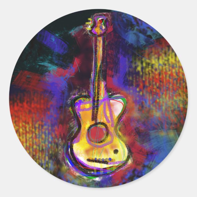 Sticker Rond instrument de guitare (Devant)