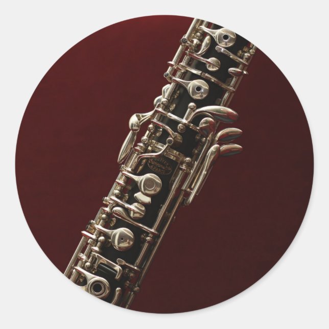 Sticker Rond instrument de musique Oboe (Devant)