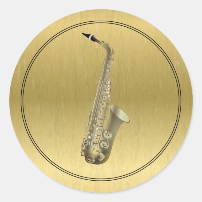 Sticker Rond Instrument saxophone (Devant)