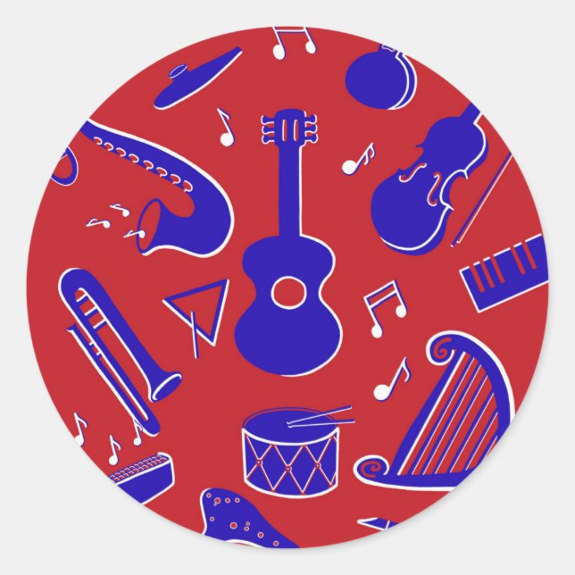 Sticker Rond Instruments de musique (Devant)