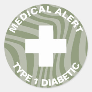 Sticker Rond Insuline d'alerte Médicale personnalisée Mousse di