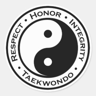 Sticker Rond Intégrité le Taekwondo d'honneur de respect