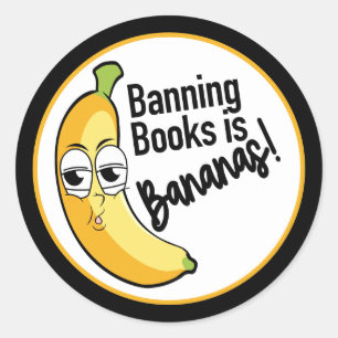 Sticker Rond Interdiction des livres de bananes