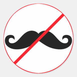 Sticker Rond Interdiction des moustaches !