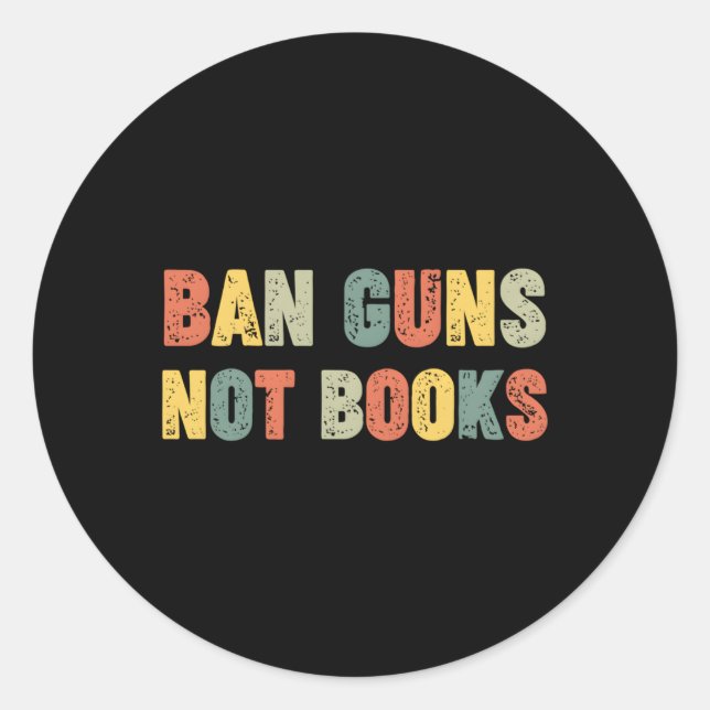 Sticker Rond Interdire Les Armes Et Non Les Livres Interdits Li (Devant)