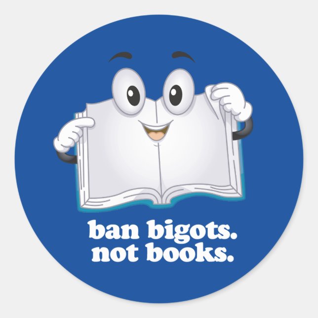 Sticker Rond Interdire Les Fascistes Et Non Les Livres (Devant)