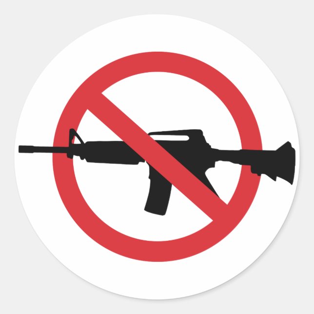 Sticker Rond Interdire les fusils d'assaut - Pas de symbole Lig (Devant)