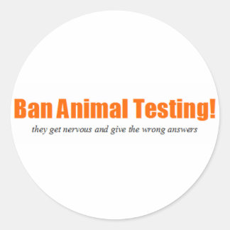 Sticker Rond Interdire les tests sur les animaux ! Funny Animal