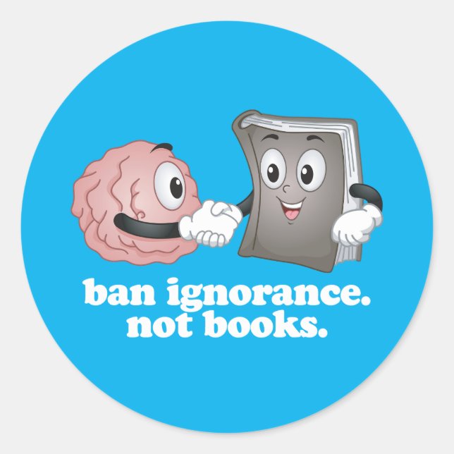 Sticker Rond Interdire L'Ignorance Pas Les Livres (Devant)