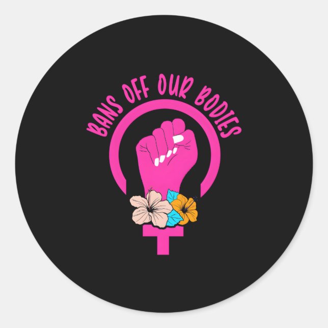 Sticker Rond Interdire Nos Corps Féminisme Pro Choice (Devant)