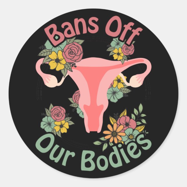 Sticker Rond Interdit Nos Corps (Devant)
