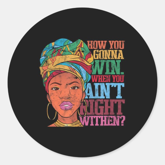 Sticker Rond Intérieur - Victoire - Vérité Uni-adultes - Noir - (Devant)