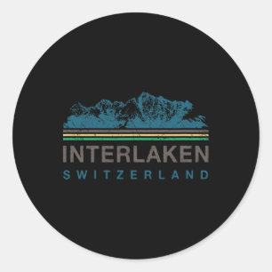 Sticker Rond Interlaken Suisse escalade de montagne suisse Ret