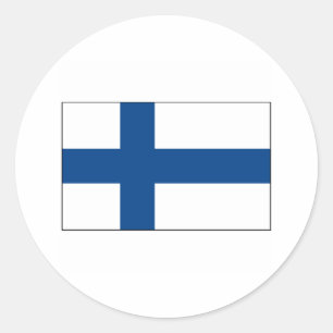 Sticker Rond International de DRAPEAU de la Finlande