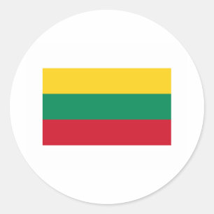 Sticker Rond International de DRAPEAU de la Lithuanie