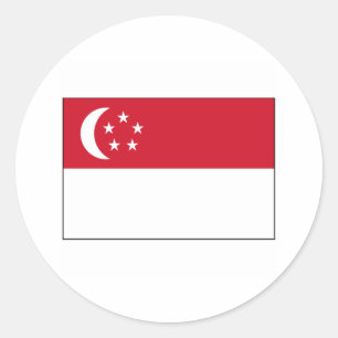 Sticker Rond International de DRAPEAU de Singapour