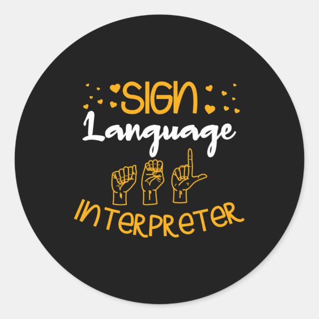 Sticker Rond Interprète en langue des signes Langue des signes  (Devant)