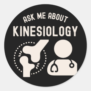 Sticker Rond Interrogez-moi sur la kinésiologie, kinésiologue