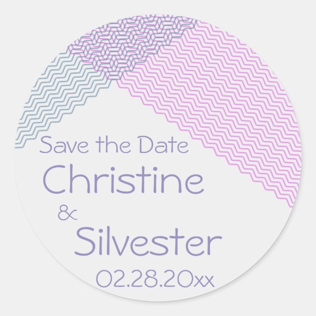 Sticker Rond Intersecter les Chevrons, enregistrer la date (Devant)