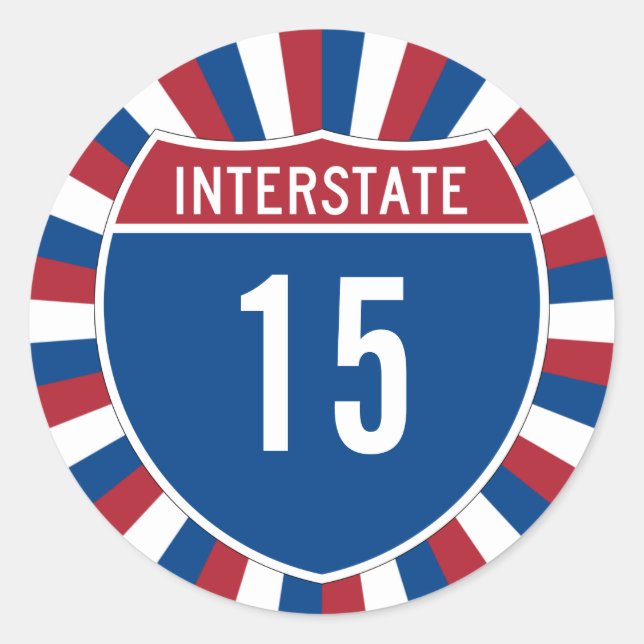 Sticker Rond Interstate 15 (Devant)