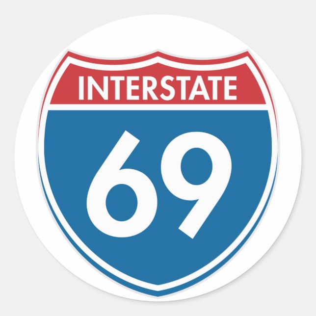 Sticker Rond Interstate 69 (Devant)