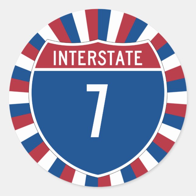 Sticker Rond Interstate 7 (Devant)