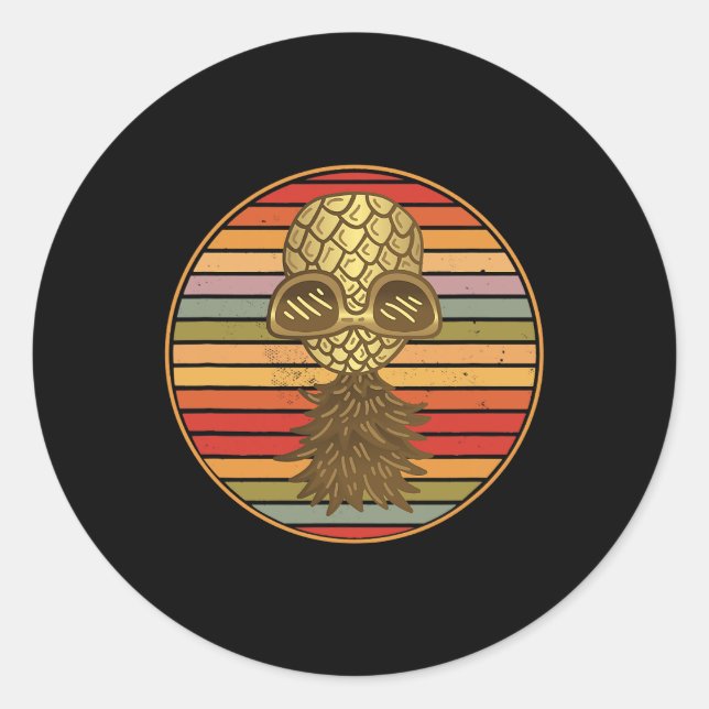 Sticker Rond Intervertisseur d'ananas vers le bas 7 (Devant)
