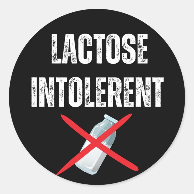 Sticker Rond Intolérant au lactose (Devant)