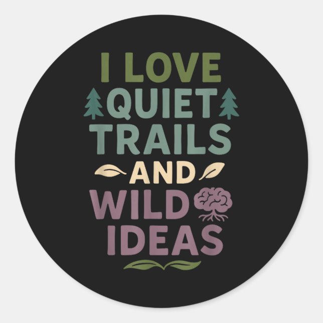 Sticker Rond Introvert neurodivergent Adhd Autisme Forêt Nature (Devant)