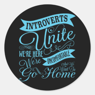 Sticker Rond Introverts unissent l'autocollant