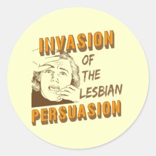 Sticker Rond Invasion de la persuasion lesbienne